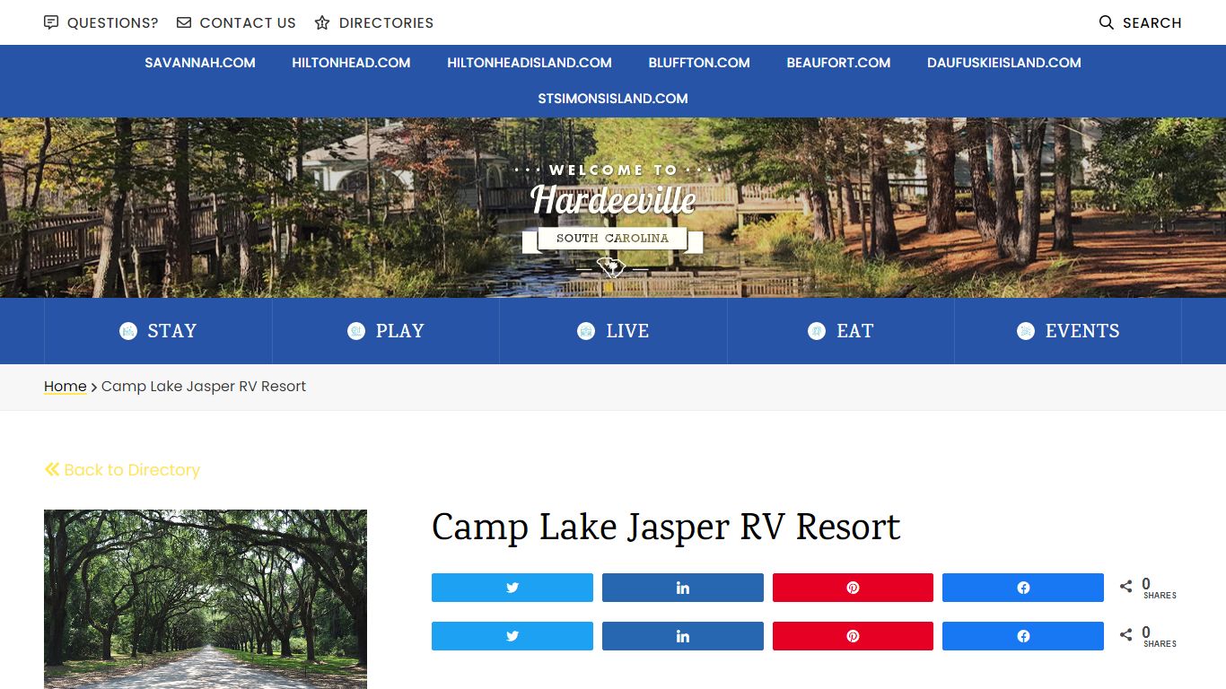 Camp Lake Jasper RV Resort - Hardeeville.com