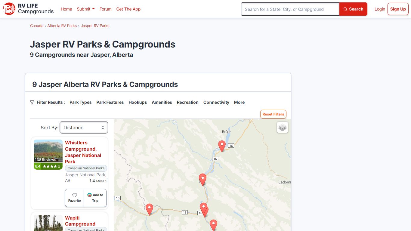 RV Parks in Jasper, Alberta - Top 8 Campgrounds near Jasper, AB ...